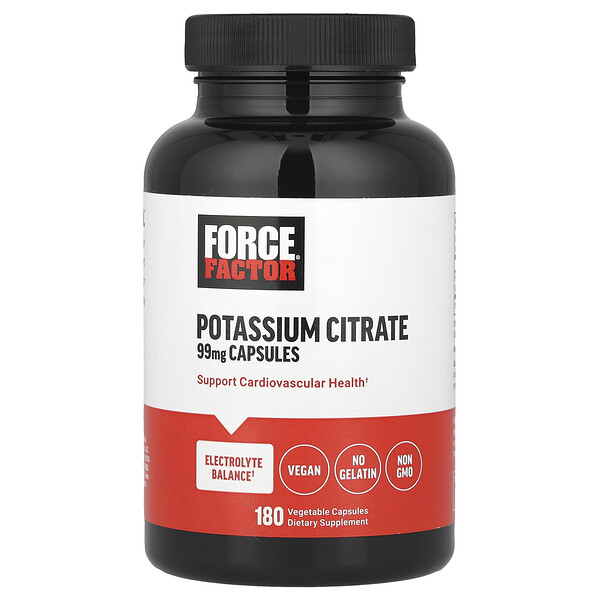 Potassium Citrate, 99 mg, 180 Vegetable Capsules Force Factor