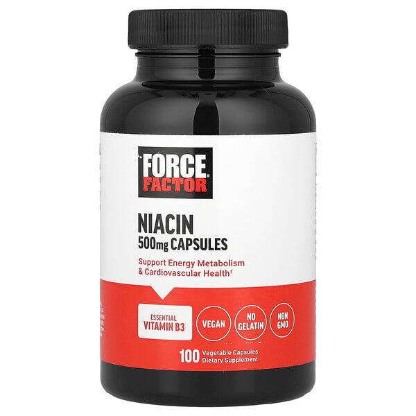 Niacin, 500 mg, 100 Vegetable Capsules Force Factor