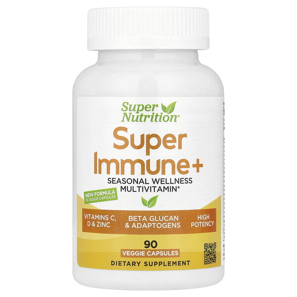 Super Immune Multivitamin with Super Adaptogens, Greens, Spices, & Antioxidant, 90 Veggie Capsules (Капсулы на растительной основе) Super Nutrition