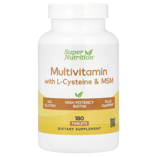 Multivitamins with L-Cysteine & MSM, 180 Tablets (Таблетки) Super Nutrition