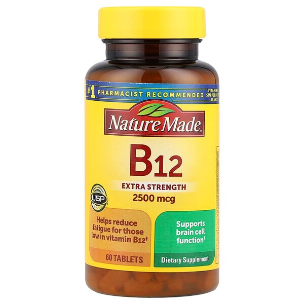 Vitamin B12, Extra Strength, 60 Tablets (Таблетки) Nature Made