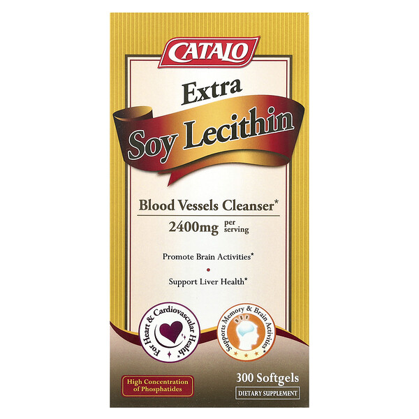 Extra Soy Lecithin, 2,400 mg, 300 Softgels, (1,200 mg per Softgel) CATALO