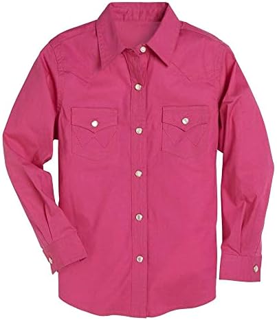 Wrangler Girls' Long Sleeve Western Snap Shirt Wrangler