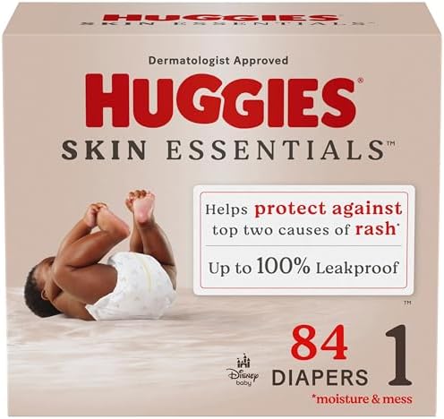 Подгузники Skin Essentials, размер 1 (8-14 кг), 32 шт., защита от опрелостей Huggies