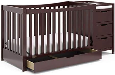 Graco Remi Crib and Mattress Nursery Essentials Pack (Espresso) – GREENGUARD Gold Certified Baby Crib & Crib Mattress, Cribs with Mattress Included, Convertible Crib, Baby Mattresses for Crib Graco