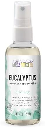 Aura Cacia Room and Body Mist, Clearing Eucalyptus, 4 Fluid Ounce Aura Cacia