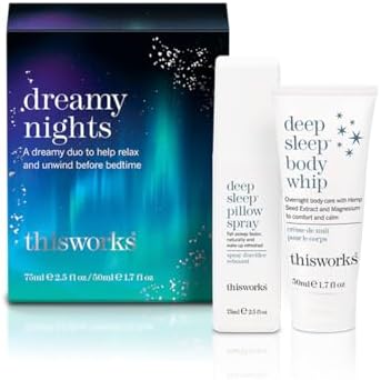 THISWORKS Dreamy Nights Gift Set Sleep Duo: Deep Sleep Pillow Spray (75ml) & Deep Sleep Body Whip Lotion (50ml) ($43 VALUE) Thisworks