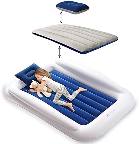 Toddler Travel Bed, Portable Inflatable Toddler Bed for Kids | Toddler Air Mattress | Kids Travel Bed | Toddler Blow Up Mattress with Sides, Idea for Road Trip Camping Sleepovers USHMA