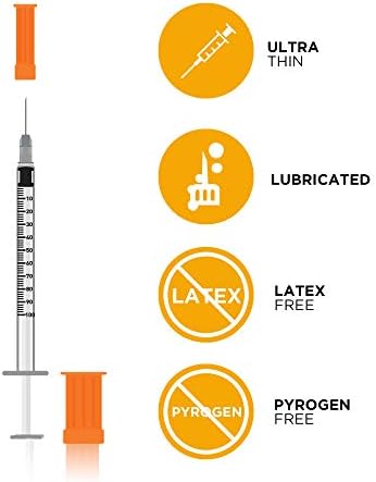 Care Touch Insulin Syringes - 30g 5/16"-8 mm .5 cc Syringe Insulin Needles - 100 Sterile Insulin Syringes - Non-Toxic & Non-Pyrogenic - Silicone-Coated, Pyrogen-Free Ultra Thin Needles (Pack of 100) Care Touch