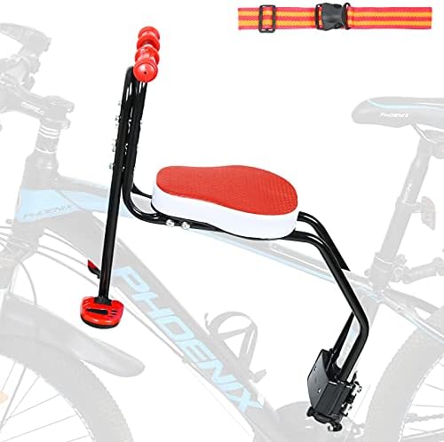 INNOLIFE Child Bike Seat, Kids Bicycle Seat Front Mounted Child Bike Carrier with Handrail & Foldable Pedals for 3-6 Years Children, Kids,Toddlers INNOLIFE