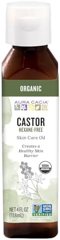 Aura Cacia Organic Skin Care Oil, Castor, 4 Fluid Ounce Aura Cacia