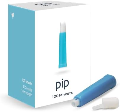 Pip 100 Lancets | All-in-One 30G-1.0mm Diabetes Safety Lancets | Ultra-Sensitive Fingerstick Testing for Blood Sugar & Ketone Monitors Pip