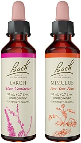 Bach Original Flower Remedies 2-Pack, Have Confidence" - Mimulus, Larch, Homeopathic Flower Essences, Vegan, 20mL Dropper x2 Bach