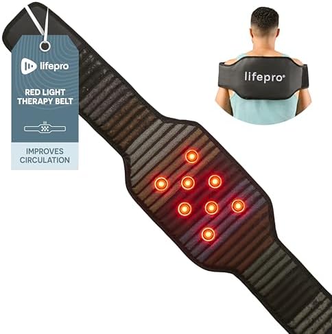 LifePro Infrared & Red Light Therapy Belt for Muscle & Skin | Far Infrared Heat with Adjustable Settings | Red Light Therapy for Relaxation | Ideal for Back, Waist,& Joints | Portable with Carry Bag LifePro