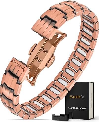 MagnetRX® Pure Copper Bracelet for Men – Effective Ultra Strength Magnetic Copper Bracelets – Adjustable Bracelet Length with Included Sizing Tool (Classic Style) MagnetRX