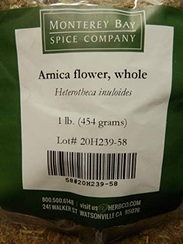 MONTEREY BAY HERB CO. Arnica Flowers Whole | Used to Produce Infused Oils for Topical Use | 1 LB MONTEREY BAY HERB CO