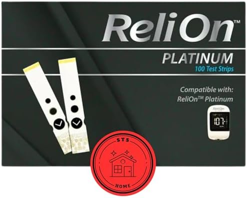 Тест-полоски ReliOn Platinum для измерения уровня глюкозы, 100 шт, для диабетиков STS Home