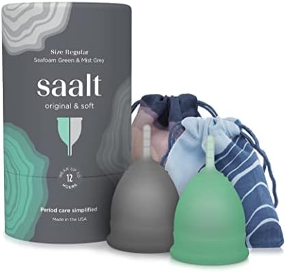 Saalt Twin Pack - Reusable Medical-Grade Silicone Period Cup - Wear for 12 Hours - Saalt Soft & Original Firmness (Regular) Saalt