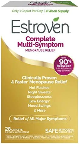 Estroven Complete Multi-Symptom Menopause Supplement for Women, 28 Ct., Clinically Proven Ingredient Provide Menopause Relief & Night Sweats & Hot Flash Relief, Drug-Free & Non-GMO Estroven