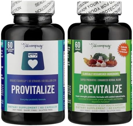 BB Company Slim Gut Bundle | Prebiotics and Probiotics for Women - Bloating Relief - Pre and Probiotics - Provitalize & Previtalize | Value Bundle | Packaging Vary | 30 Day Supply BB Company