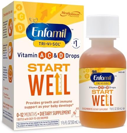 Enfamil Tri-Vi-Sol Infant Multivitamin Drops (Капли), Supports Growth & Immune Health for Babies, 50mL Bottle​ Enfamil