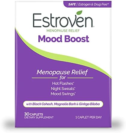 Estroven Mood Boost For Menopause Relief - 30 Ct. - Clinically Proven Ingredients That Help Manage Mood Swings, Night Sweats & Hot Flash Relief - Drug-Free and Gluten-Free Estroven