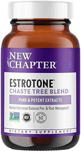 New Chapter Peri-Menopause Supplement - Estrotone Herbal Hormone-Balance Blend with Black Cohosh to Reduce Hot Flashes & Night Sweats - 30 ct Vegetarian Capsule New Chapter