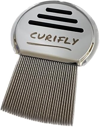 Stainless Steel Comb - Effective Lice, Nit, and Dandruff Removal Tool for All Hair Types, Head Lice Treatment Curifly