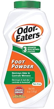 Odor-Eaters Foot Powder, 6 oz, Pack of 4 – Foot Odor Eliminator for Shoes & Feet, Odor Control, Easy Grip Bottle, Foot & Shoe Powder, Talc Free Odor-Eaters