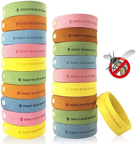 Mosquito Repellent Bracelets 20 Pack, DEET-Free Mosquito Repellent Bands for Kids and Adults, Individually Wrapped Insect Bug Repellent Wristbands for Indoor and Outdoor Use BuggyBands