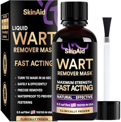 Fast Action Liquid (Жидкость) Wart Gel (Гель) Maximum Strength Liquid with Salicylic Acid - Fast-Acting Wart Liquid Freeze Off Designed for Warts, Plantar Wart, Genital Wart, Common Wart, Flat Wart, Corn, Callus SkinAid