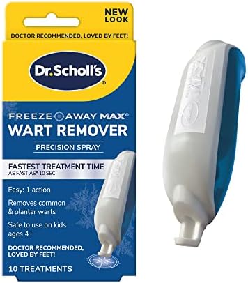 Dr. Scholl's Freeze Away MAX WART Remover, 10 Applications // Our Fastest Treatment Time, Removes Common & Plantar Warts, Precision Spray (Спрей), Safe for Children 4+, 10 Treatments Dr. Scholl's