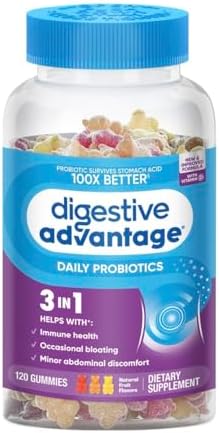 Digestive_Advantage Daily Probiotic Gummies (Жевательные конфеты) for Digestive & Immune Health, Gluten & Dairy Free, 1 Billion CFU + Vitamin D, 120 Count Generic