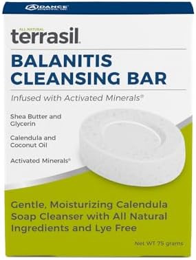 terrasil Balanitis Soap for Men, Care & Relief from Balanitis Symptoms: Itch, Redness. Natural, Dermatologist Tested & Hypoallergenic Approved (75gm) Terrasil