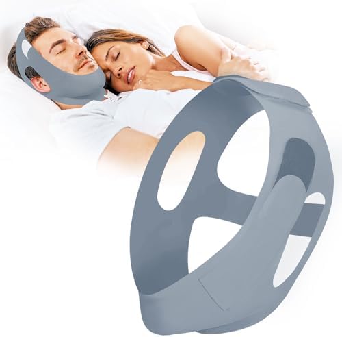 Anti Snore Chin Strap, Snore Stopper with Adjustable Velcro, Chin Strap for Sleeping Comfortable Stop Snoring Solution, Anti Snoring Devices Breathable and Reusable OHALEEP