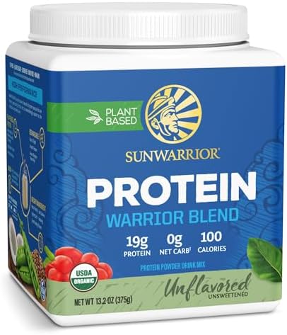 Vegan Protein Powder (Порошок) with BCAA | Organic Hemp Seed Protein Gluten Free Non-GMO Dairy Free Soy Sugar Free Low Carb Plant Based Protein Powder | Berry 15 SRV 375 G | Warrior Blend by Sunwarrior Sunwarrior