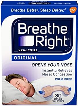 Breathe Right Nasal Strips Original Tan Small/Medium, 30 Count Breathe Right