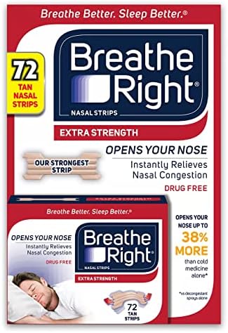 Strength Nasal Strips, 72 Strips Breathe Right Extra