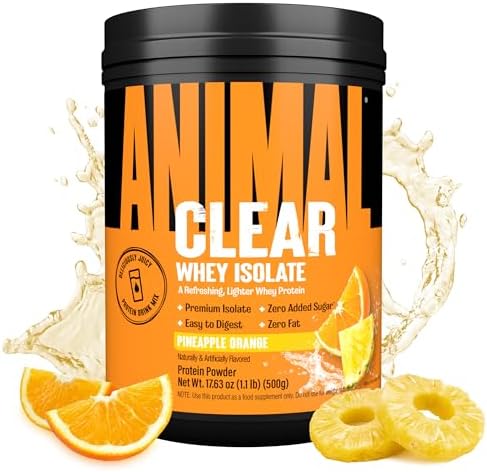 Протеиновый порошок Clear Whey Isolate - 500 г, 5 г BCAA, легкий и освежающий вкус Animal