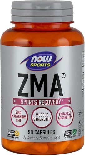 NOW Foods Sports Nutrition, ZMA (Zinc, Magnesium and Vitamin B-6), Enhanced Absorption, Sports Recovery*, 90 Capsules (Капсулы) NOW Foods