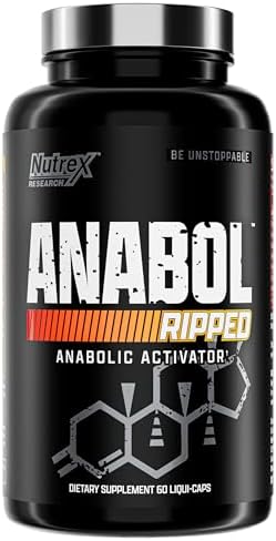 Nutrex Research Anabol Ripped Anabolic Muscle Builder for Men, 2-in-1 Muscle Builder and Shredding Supplement, (60 Count) Nutrex Research