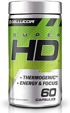 Cellucor Super HD for Men & Women - Enhance Focus and Increase Energy - Capsimax, Green Tea Extract, 160mg Caffeine & More 60 Servings (Порции) Cellucor