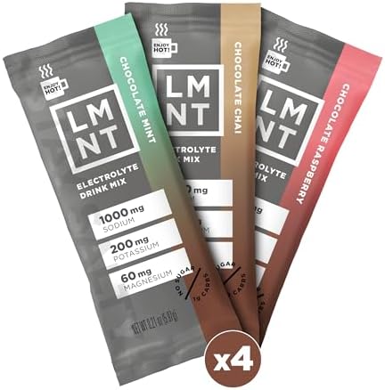 LMNT Zero Sugar Hot Chocolate or Coffee Mixer - Chocolate Medley - Variety Pack | Drink Mix | 12-Count Drink LMNT