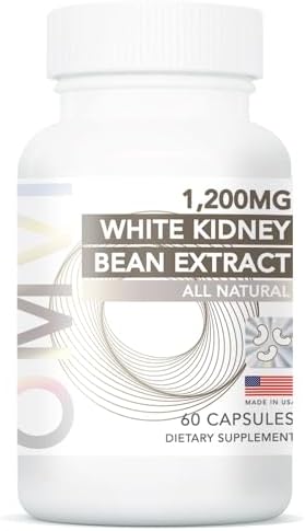 Formulas, Kidney Support Supplement, White Kidney Bean Extract 1,200mg, Kidney Cleanse for Men and Women, Support for Normal Urinary Tract Health, 60Capsules Omvi