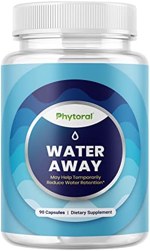 Herbal Diuretic Pills for Water Retention - Fast Acting Water Away Pills with Dandelion Green Tea and Other Natural Diuretics for Water Retention and Bloating Relief for Women and Men (60 Servings) Phytoral