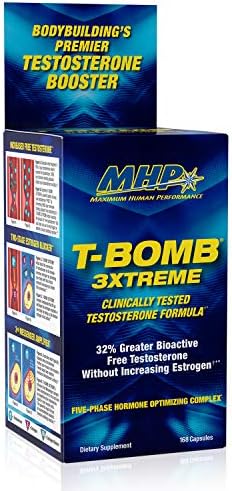 T-Bomb 3xtreme - Клинически тестированный, увеличение тестостерона и либидо, 168 капсул Maximum Human Performance