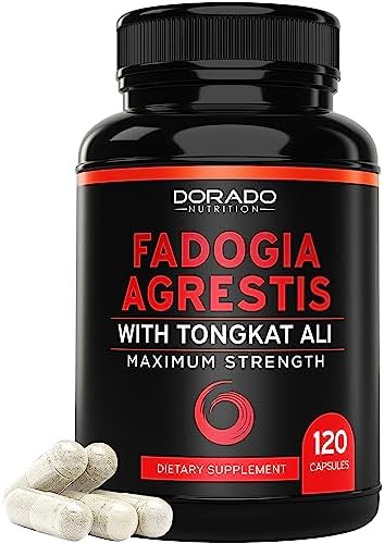 Fadogia Agrestis and Tongkat Ali Supplement Performance Blend - (120 Capsules (Капсулы)) - [Maximum Strength] - Strength, Drive, Athletic Performance & Muscle Mass - Gluten Free, Non-GMO, Vegan Capsules (Веганские капсулы) DORADO NUTRITION