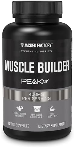 Jacked Factory Essentials Muscle Builder - Daily Muscle Builder for Men with Peak ATP to Support Lean Muscle Gain, Enhance Athletic Performance, & Fortify ATP Levels for Muscle Growth - 30 Capsules (Капсулы) Jacked Factory