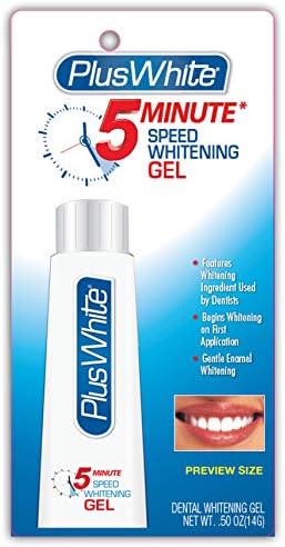 Plus White Speed Whitening Gel - Works in 5 Minutes - Professional Teeth Whitening w/Dentist Approved Ingredient (0.5 oz) Plus White