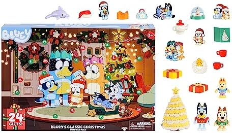 Bluey's Exclusive Advent Calendar Pack. Open the Packaging To Find A Bluey Surprise Each Day For 24 days Including Exclusive Figures! | Amazon Exclusive Bluey